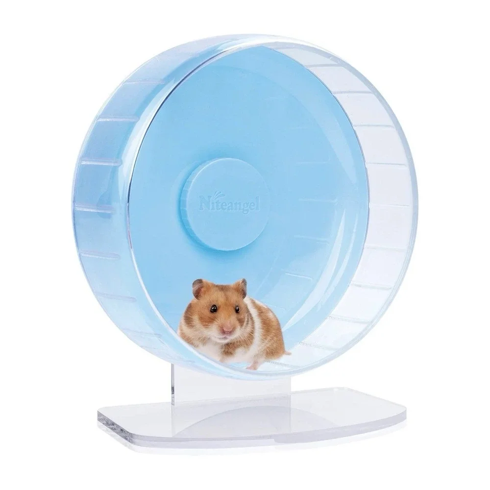 Niteangel SuperSilent Hamster Exercise Wheel 10 Inch Medium Light Blue Spinner